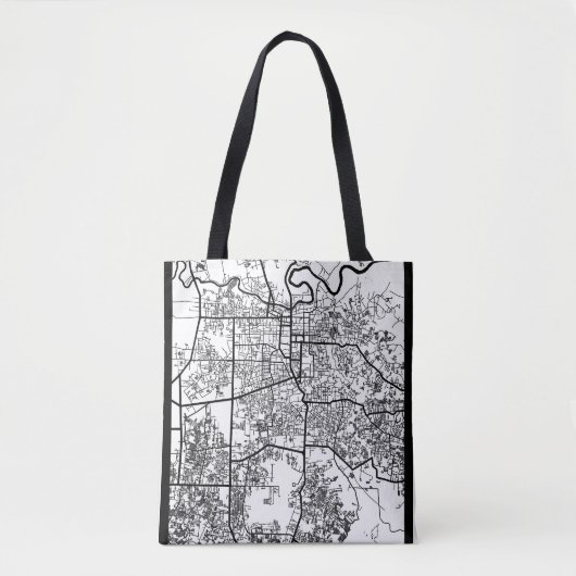 Pekanbaru Indonesia City Map Tote Bag (Voorkant)