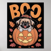 Peke Costume On Pumpkin Halloween Pekingese  Poster (Voorkant)