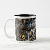 Pekel herfsten van vulkanisch gesteente drop off 2 tweekleurige koffiemok (Links)