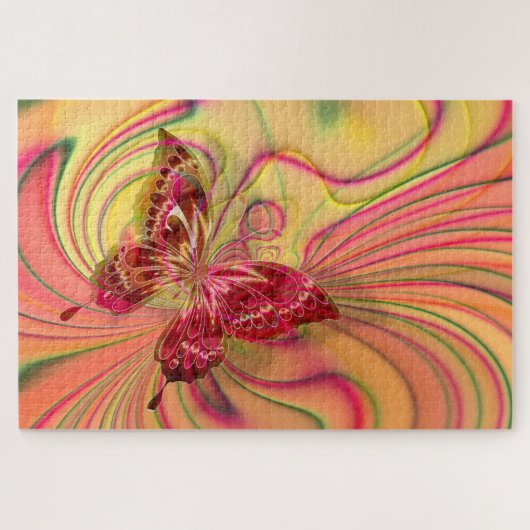 pekel rode vlinderpuzzel legpuzzel (Horizontaal)