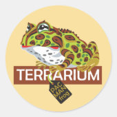 pekelkikker met man ronde sticker (Voorkant)