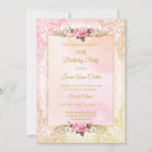 pekelroze roze roze foto van Birthday Party Kaart (Voorkant)