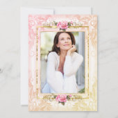  pekelroze roze roze foto van Birthday Party Kaart (Achterkant)