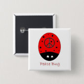pekeltje met vierkante knop wit button 5,1 cm (Voorkant /achterkant)