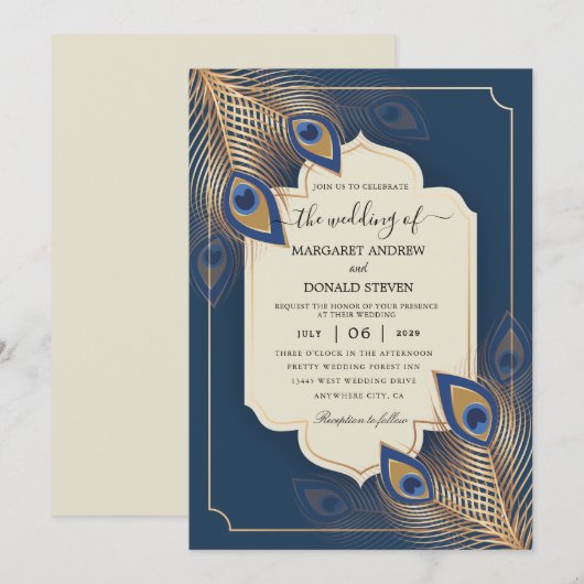 pekelveren trouwuitnodiging kaart (Voorkant / Achterkant)