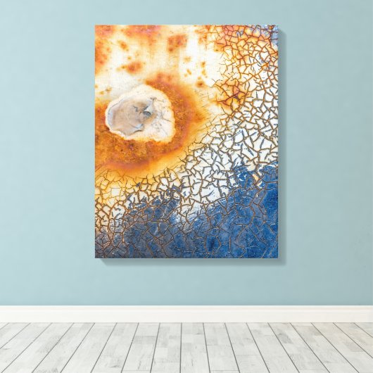 Pekelverf en roestvrij Abstract Canvas Afdruk (Insitu (Houten vloer))