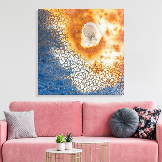 Pekelverf en roestvrij Abstract Canvas Afdruk (Insitu (Woonkamer))