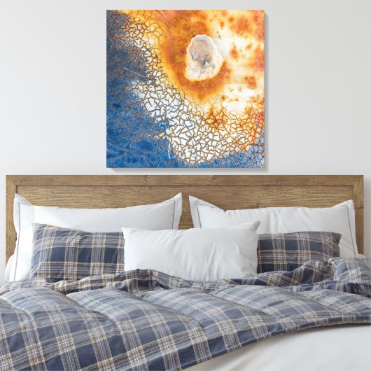 Pekelverf en roestvrij Abstract Canvas Afdruk (Insitu (Slaapkamer))