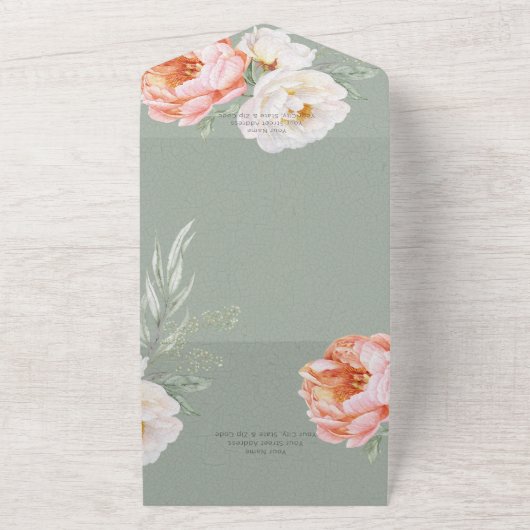  pekelvolken op Sage Green No Dinner All In One Uitnodiging (Buitenkant)