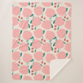 Pekers- en rode kersen fruitpatroon sherpa deken (Voorkant)