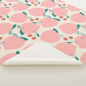 Pekers- en rode kersen fruitpatroon sherpa deken (3/4)