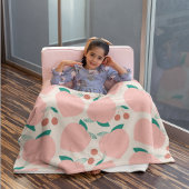 Pekers- en rode kersen fruitpatroon sherpa deken