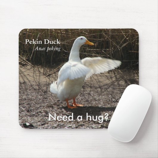 Pekin Duck (wil een Hug?) Mousepad Muismat (Met muis)