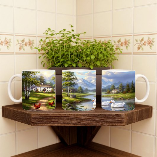 Pekin Ducks Digital Painting Mok Wrap Design