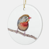 Pekin Robin Bird (Leiothrix lutea) Kerstdecoratie Keramisch Ornament (Links)
