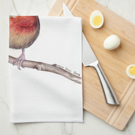 Pekin Robin Bird (Leiothrix lutea) Keukenhanddoek (Quarter Fold)