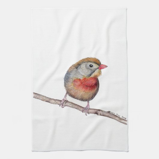 Pekin Robin Bird (Leiothrix lutea) Keukenhanddoek (Verticaal)