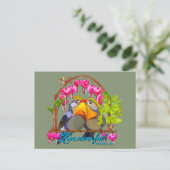 Pekin Robins—Leiothrix Liefde Faalt Nooit Briefkaart (Staand voorkant)