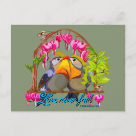 Pekin Robins—Leiothrix Liefde Faalt Nooit Briefkaart