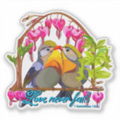 Pekin Robins—Leiothrix Liefde Faalt Nooit Sticker (Voorkant)