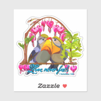 Pekin Robins—Leiothrix Liefde Faalt Nooit Sticker