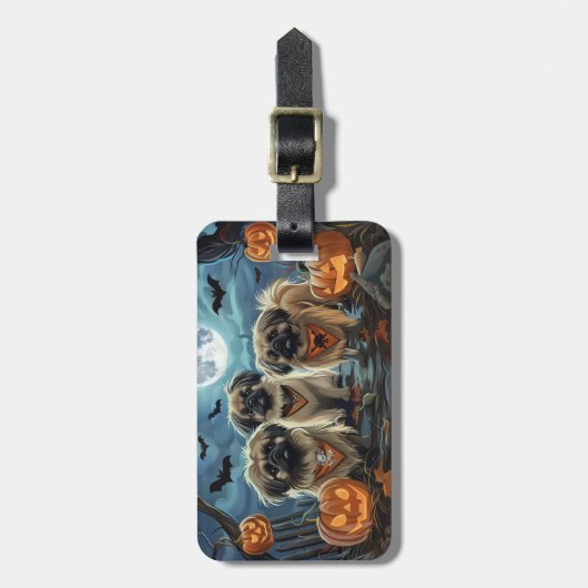 Pekinees Halloween Spooky Bagagelabel (Voorkant verticaal)