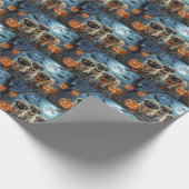 Pekinees Halloween Spooky Cadeaupapier (Hoek)