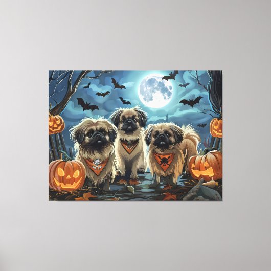 Pekinees Halloween Spooky Canvas Afdruk (Voorkant)
