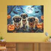 Pekinees Halloween Spooky Canvas Afdruk (Insitu (Woonkamer))