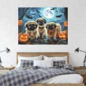 Pekinees Halloween Spooky Canvas Afdruk (Insitu (Slaapkamer))