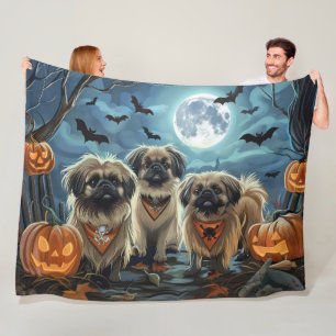 Pekinees Halloween Spooky Fleece Deken
