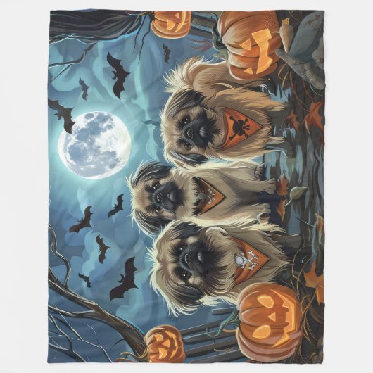 Pekinees Halloween Spooky Fleece Deken (Voorkant)