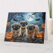 Pekinees Halloween Spooky Kaart (Voorkant)