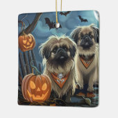 Pekinees Halloween Spooky Keramisch Ornament (Links)