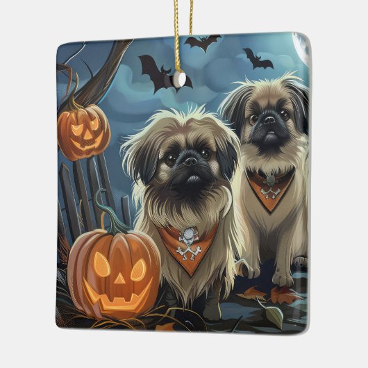 Pekinees Halloween Spooky Keramisch Ornament (Links)