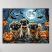 Pekinees Halloween Spooky Poster (Voorkant)