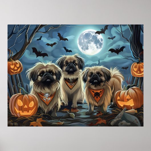 Pekinees Halloween Spooky Poster (Voorkant)