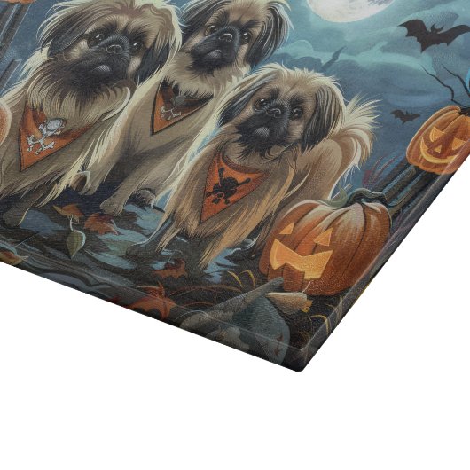 Pekinees Halloween Spooky Snijplank (Hoek)