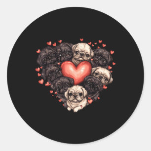 Pekinees Hartvormige Schattigee Valentijn's Day Do Ronde Sticker