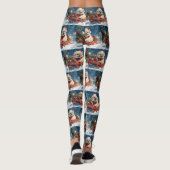 Pekinees Hond in Sledge Laat het Sneeuw Kerstmis Leggings (Achterkant)