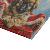 Pekinees Hond Kerst Feestelijk Snijplank (Hoek)
