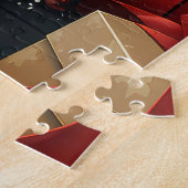 Pekinees hond met kerstcadeaus open haard legpuzzel (Zijkant)