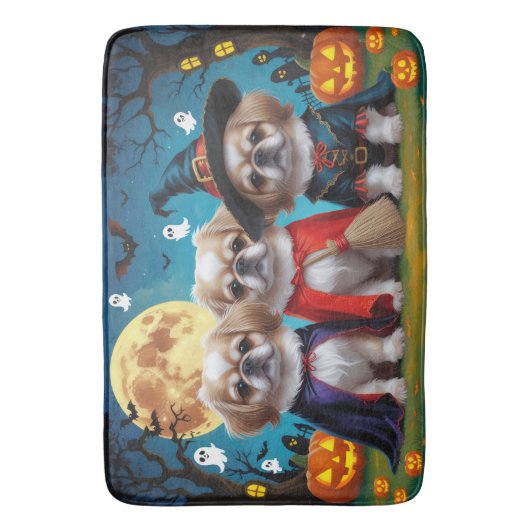 Pekinees Honden Pompoen Halloween Grappig Badmat (Voorkant Verticaal)