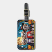 Pekinees Honden Pompoen Halloween Grappig Bagagelabel (Voorkant verticaal)