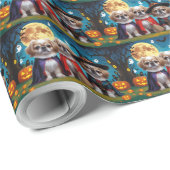 Pekinees Honden Pompoen Halloween Grappig Cadeaupapier (Rol Hoek)