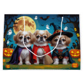 Pekinees Honden Pompoen Halloween Grappig Groot Cadeauzakje (Voorkant)