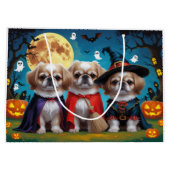 Pekinees Honden Pompoen Halloween Grappig Groot Cadeauzakje (Achterkant)