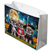 Pekinees Honden Pompoen Halloween Grappig Groot Cadeauzakje (Achterkant Gekanteld)