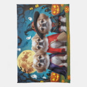 Pekinees Honden Pompoen Halloween Grappig Theedoek (Verticaal)