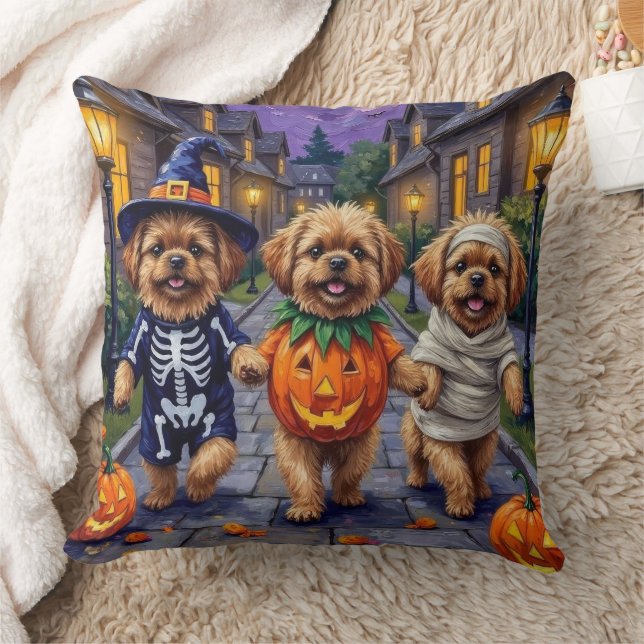 Pekinees Honden Trick-or-Treating Halloween Kostuu Kussen (Deken)